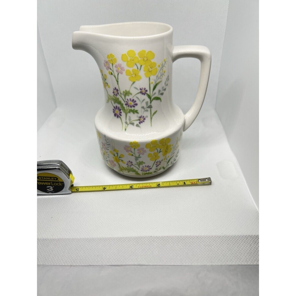Noritake Craftone Flower Power Vintage Ceramic Creamer 5" Pitcher Japan - Picture 8 of 8